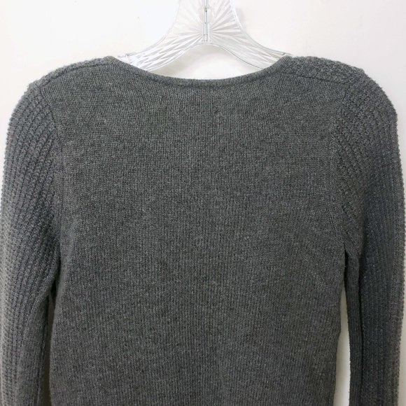 Ann Taylor LOFT Women's XSP Charcoal Knit Full Zip Top Shirt Sweater - Picture 7 of 11